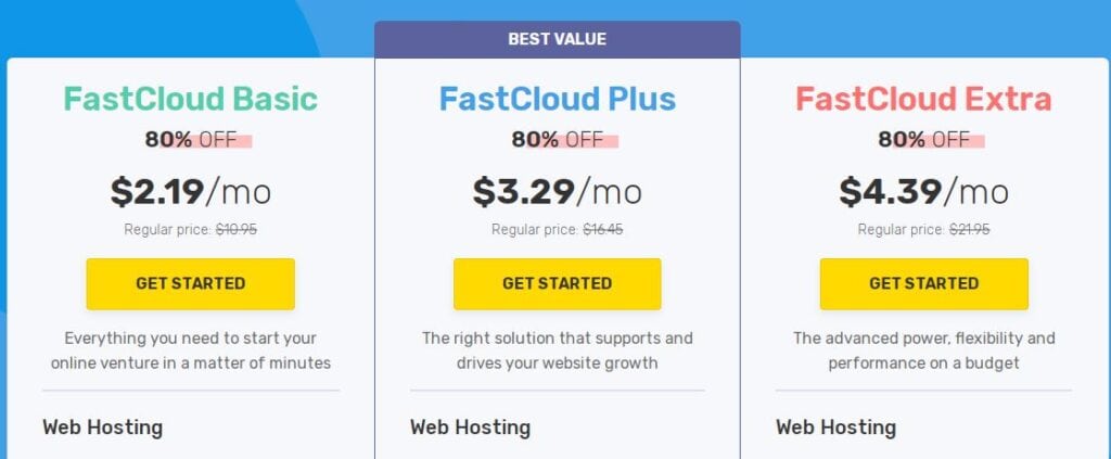 fastcomet shared hosting plan
