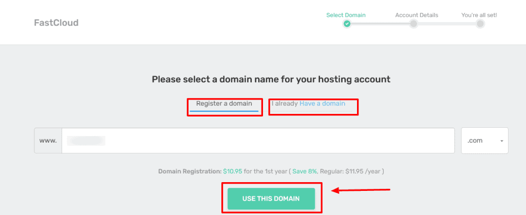 select the domain